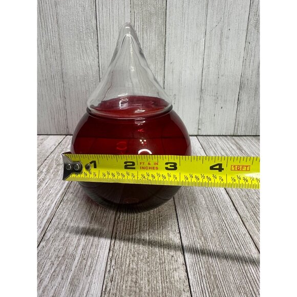 Vintage Anchor Hocking Ruby Red Apothecary Jar with Clear Glass Lid 5.5" Tall - Picture 6 of 8